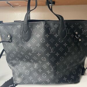Faux Louis Vuitton Black and Gray Monogram Handbag